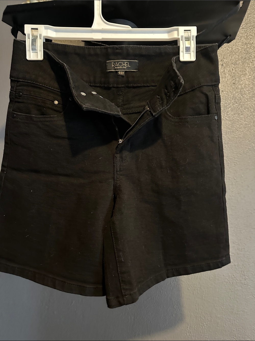 Rachel Black Denim Skort with Front Zip